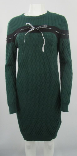 Abito con maglione Love Moschino verde a maniche lunghe in cashmere lana taglia 8