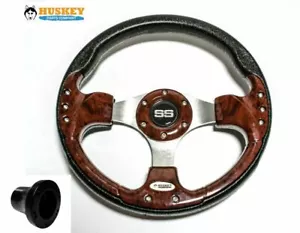 Classic Woodgrain Golf Cart Steering Wheel w/ Adapter for Club Car DS - Picture 1 of 4