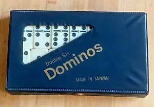 VINTAGE DOUBLE SIX DOMINOES w/SPINNERS ~ from Taiwan ~ EXCELLENT CONDITION - Picture 1 of 2