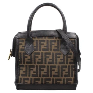 FENDI Zucca 2ways Shoulder Hand Bag Brown GHW K2867 - Picture 1 of 10