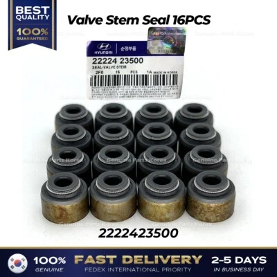 ⭐Genuine⭐ Valve Stem Seal 16PCS 2222423500 for Hyundai Accent Elantra Kia Optima - Image 1 of 4