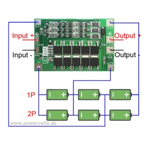 BMS 3S 60A Li-Ion LiPo Battery 18650 Charger Protection Board 12,6V Balancer - Bild 1 von 2