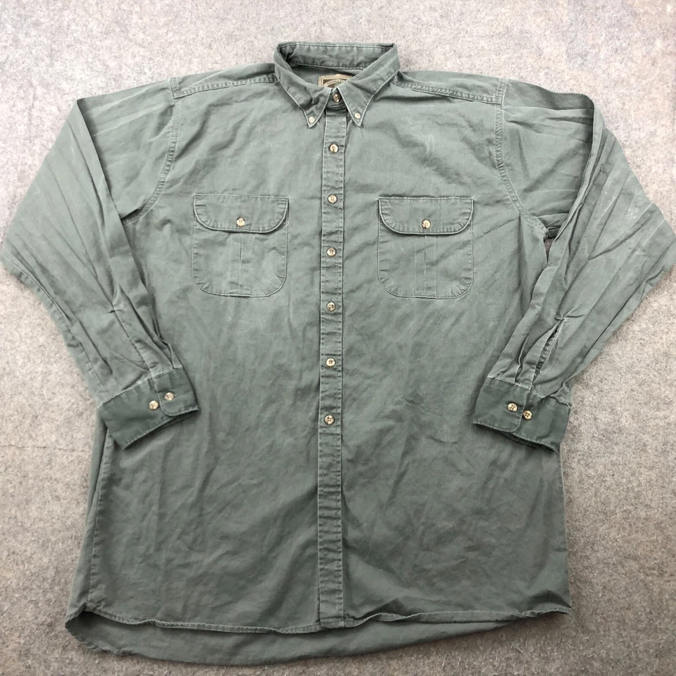 Mossy Oak Companions Shirt Mens 2XL Gray Solid Button Hunting Pocket Outdoors - Image 1 of 4