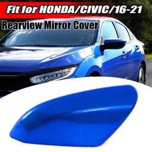 Left Side Car Mirror Cover Trim Cap Replacement For Honda Civic 2016-2020 Blue - Picture 1 of 13