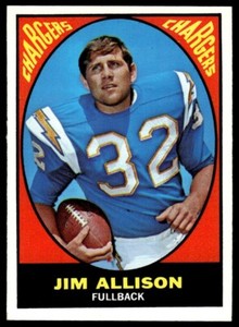 1967 Topps Jim Allison * RC San Diego Chargers #122