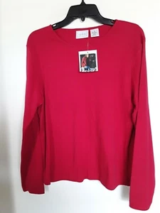 CG-I CG  Women  Red Boat Neck  top Shirt Tunic Sz L - Picture 1 of 3