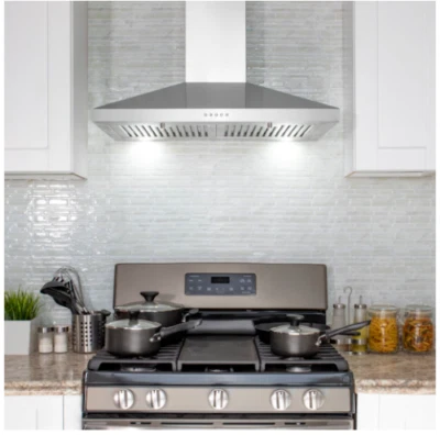 Akdy Range Hood 30 Wall Mount Built-in LED Light Convertible Stainless Steel - Image 1 of 4