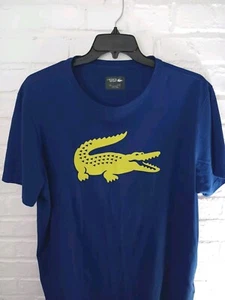 Lacoste Sport Men's Signature Print T-Shirt Jersey Royal Blue TH5809 51GCT 3XL - Picture 1 of 5