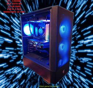 Gaming PC, RTX 3070, Liquid Cooled i5-13600K, 32GB DDR4, 1TB M.2 NVMe SSD, WIFI. - Picture 1 of 3