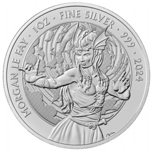 1oz Morgan Le Fay 2024 Miti e Leggende Gran Bretagna Fata Morgana argento 999 - Foto 1 di 2