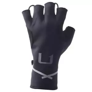 HUK Soft Shell Power Stretch Fingerless Ice Fishing Gloves - Color Black L/XL - Picture 1 of 2