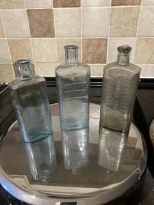 Three Different Style Antique Medicine Bottles - Picture 1 of 4