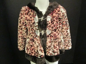 Faux Fur Animal Print Coat by Little Lass, Size 3T - Picture 1 of 5