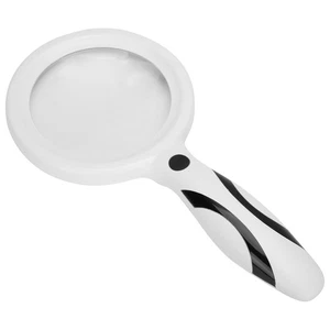 White Black 5X 10X Handheld Magnifying Glass Brightness Adjustable LED Magni NEW - Picture 1 of 24