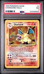 1999 Pokemon Game Base Set Unlimited #4 Charizard Holo PSA 7 NM - Picture 1 of 2