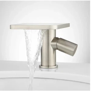 New Brushed NIckel Knox Waterfall Vessel Faucet Overflow by Signature Hardware - Picture 1 of 2