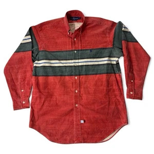 Vintage Polo Ralph Lauren gestreiftes Langarm Brushpopper Knopfleiste Hemd M LESEN - Bild 1 von 9