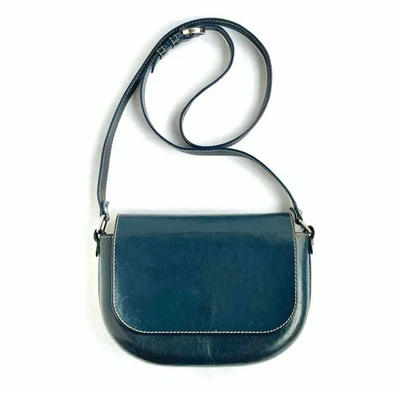 Bolso Bandolera A.P.C Sac James ✤ Original Minimalista Cuero Azul Marino Estructurado Foto 1 de 4