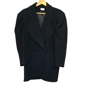 Vintage Danae Womens Double Breasted Black Wool Overcoat Size 6 Old Money - Picture 1 of 7