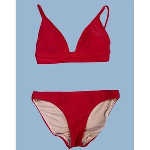J. by J.Crew Bikini Badeanzug XS Rot Minimalistisch Preppy Classic Cruise Feminin - Bild 1 von 10