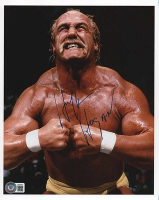 Foto firmada por Hulk Hogan de 8x10 - Certificado de autenticidad por BECKETT - WWF, WWE - Lucha libre Foto 1 de 4