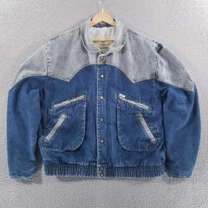 Vintage 80s GUESS Marty McFly Jacket Large XL Denim Jean Georges Marciano Grey - Picture 1 of 22