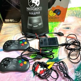 SNK NEOGEO CD Console Matching Serial w/Box Manual 4 Games Tested from JAPAN