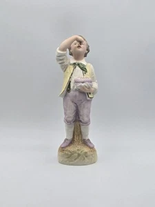 Vintage Gebruder Heubach Figurine 10" Tall. Young Boy Eating Fruit From His Bag - Picture 1 of 19