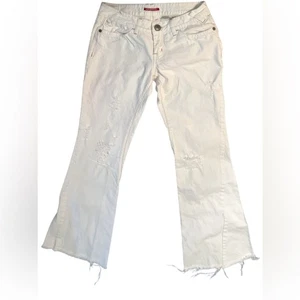 Vintage Y2K UNIONBAY Flare Wide Leg White Jeans Size 9 True Vintage Boho Hippie - Picture 1 of 7