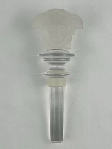 VTG Versace Rosenthal Lead Crystal 3D Frosted Medusa Head Bottle Stopper EUC - Picture 1 of 8