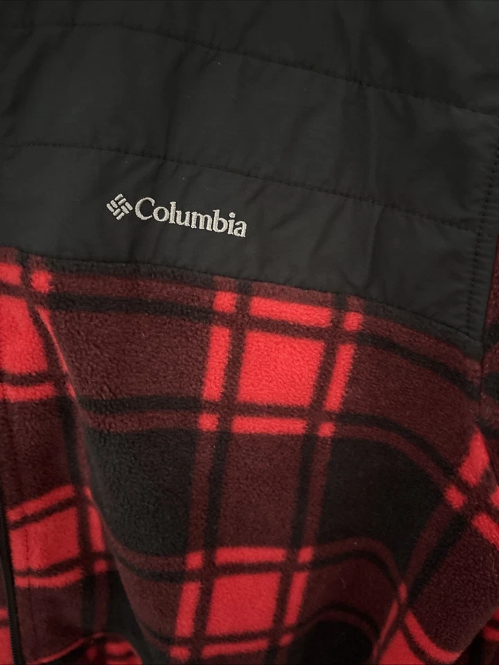 Columbia Chaqueta Para Hombres XL Tela Escocesa Vellón Cremallera Completa Vellón Sudadera Buffalo Cuadros Foto 1 de 4