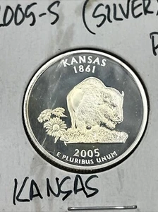A 2005 S Kansas 90% SILVER State Quarter US Mint Coin - Picture 1 of 5