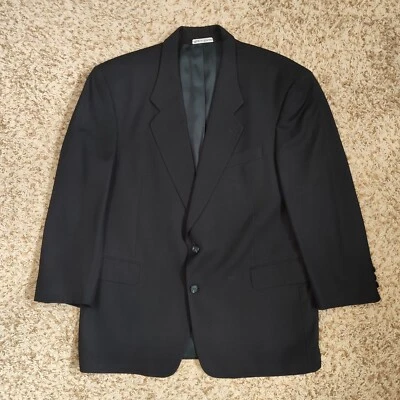 Jack Victor Men Size 44L Black Wool Blazer - image 1 of 4