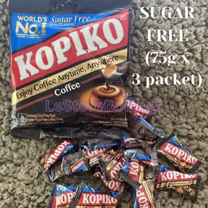 KOPIKO Sugar Free Coffee Hard Candy 75g Real Coffee (3 packets) - Picture 1 of 5