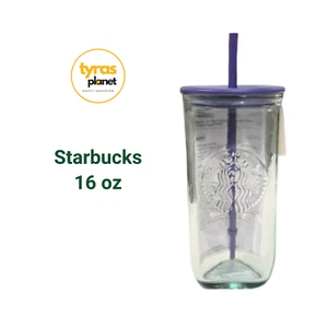 Bicchiere freddo Starbucks 2025 viola scuro/viola vetro triangolo riciclato 16 oz - Foto 1 di 6