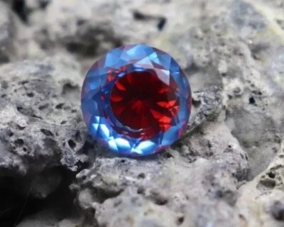Piedra preciosa natural suelta certificada corte redondo 10-11 quilates zafiro pitambari bicolor Foto 1 de 4
