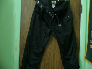 PUNK OR GOTHIC BLACK PANTS 16W WITH BELT CINCH UP LEGS - Picture 1 of 3