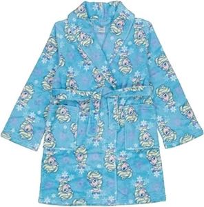 Girl's Big Girl's Frozen Elsa Blue Minky Fleece Robe, Bathrobe - Picture 1 of 5