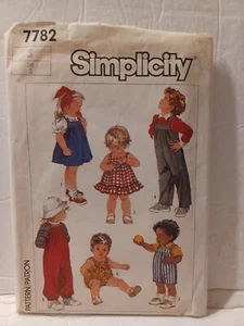 Simplicity #7782 size 3 Toddler Overalls Jumper Sundress Shortall Bubble Romper - Picture 1 of 2