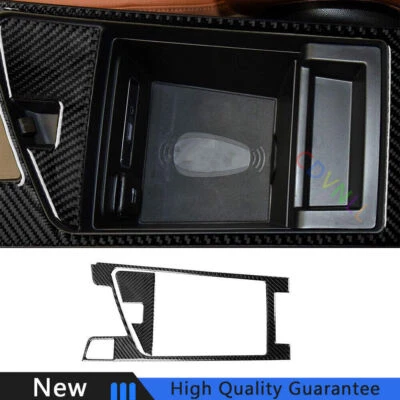 Para Alfa Romeo Giulia Stelvio Vinilo Fibra de Carbono Apoyabrazos Caja Panel Cubierta Borde 2X Foto 1 de 4