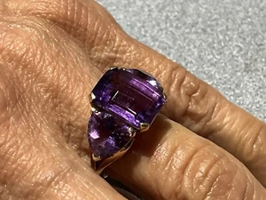 ANELLO AMETISTA STS JEWELRY SOLIDO 14K MISURA 7/5,8 GR - Foto 1 di 8
