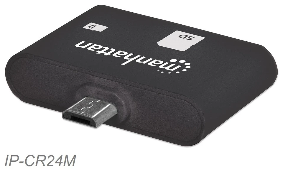 USB2.0 Micro-B 24-in-1 Card Reader/Writer Mobile OTG Adapter, Manhattan 406208 - Image 1 of 4