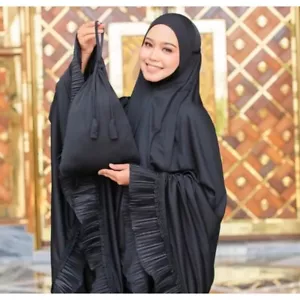 Muslim TELEKUNG Women Pray Shalat Clothes Mukena Khimar Long Hijab Set Skirt - Picture 1 of 4