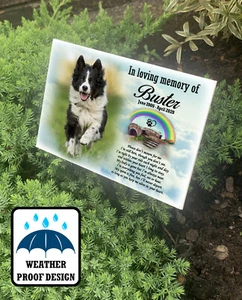 Marcador personalizado de tumba para perros al aire libre, estaca de árbol, placa conmemorativa de pérdida de mascotas. - Imagen 1 de 12