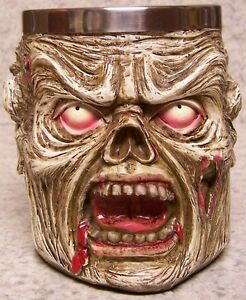 Tankard Goblet Mug Zombie Face Halloween 12 oz pour NEW Stainless Steel Insert