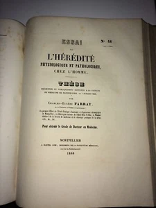MÉDECINE.GUADELOUPE. HÉRÉDITÉ PHYSIOLOGIQUE ET PATHOLOGIQUE CHEZ L’HOMME .1848. - Picture 1 of 2