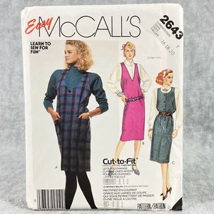McCalls 2643 Jumper Dress w Pockets Knee Length Misses Size 16 20 Sewing Pattern - Picture 1 of 4