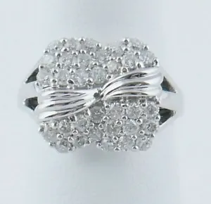 #WR7 (A19) 14Kt White Gold approx. 1 Ct Diamond Pave Style fashion Ring - Picture 1 of 4