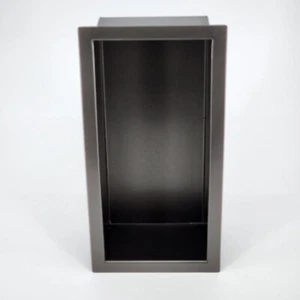 Sanbege Charcoal Gray Stainless Steel Insert Shower Niche 12" X 6" - Picture 1 of 3