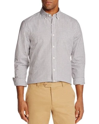 NUEVA CAMISA $98 BLOOMINGDALES TIENDA PARA HOMBRES AZUL MARINO/BLANCO CON BOTONES A CUADROS MÚLTIPLES Foto 1 de 4